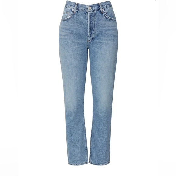 Agolde Cropped Rigid High Rise Riley Jeans - Picture 1 of 7